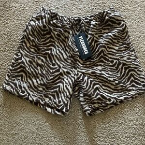 Pleasures Breaker Fuzzy Stripe Shorts (Brown) Size L